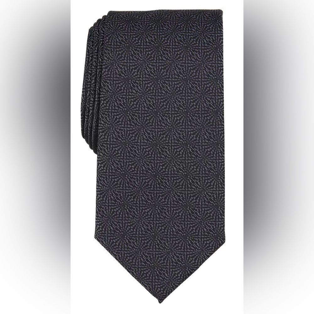 Perry Ellis Reder Geo-Floral Tie Black NWT